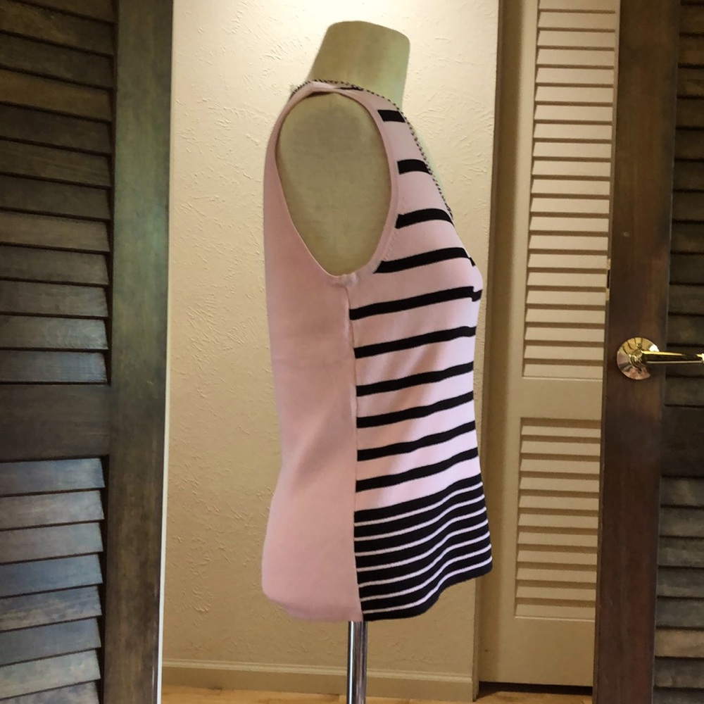 Striped Pink and Black Knit Tank - Picture 4 of 8